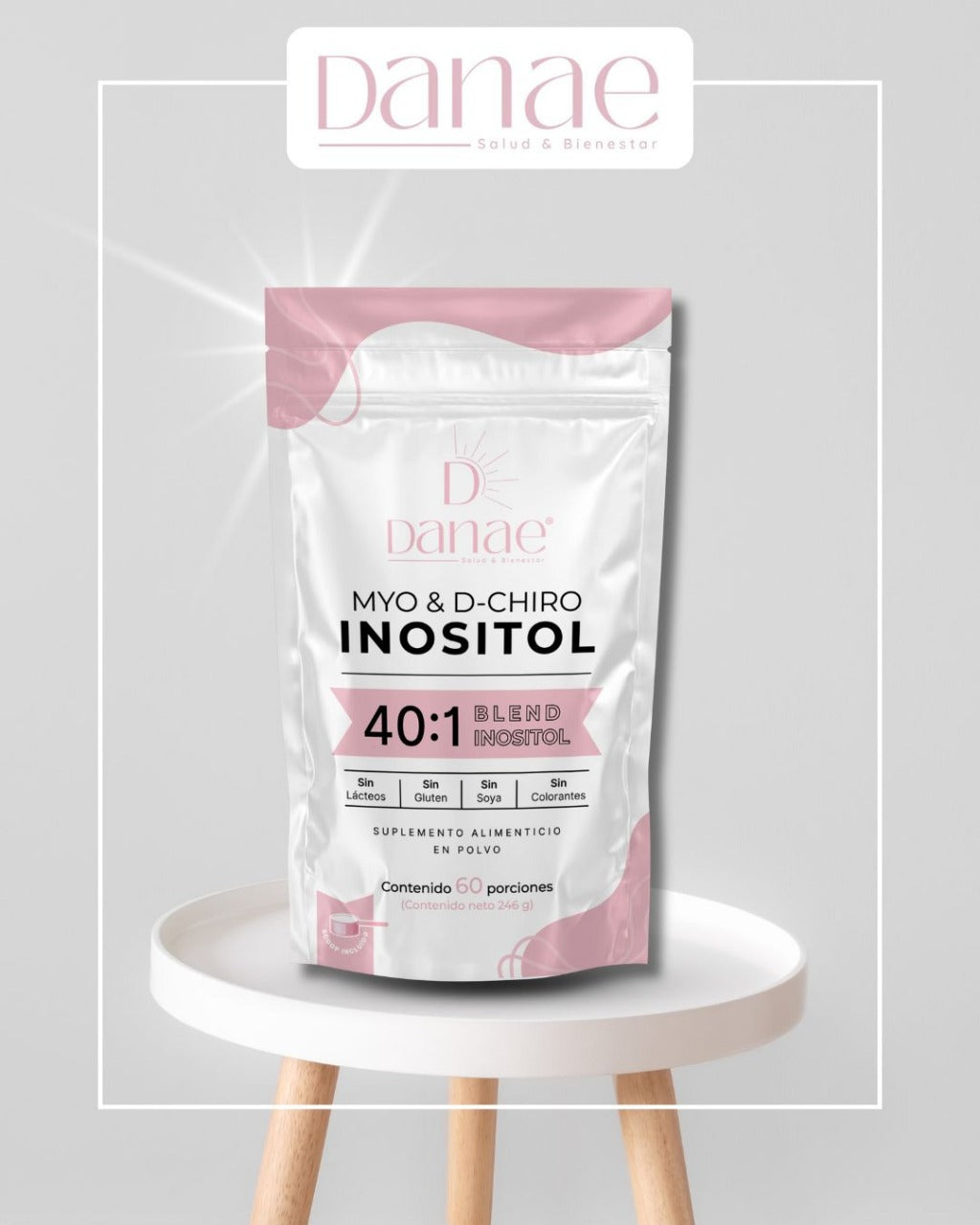Danae | Myo & D-Chiro Inositol mezcla ideal 40:1, para Mujeres (246 g c/u), 60 días de duración.